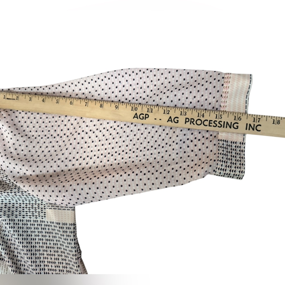 Rose + Olive Patchwork Dot Blouse 2x Button Down … - image 6